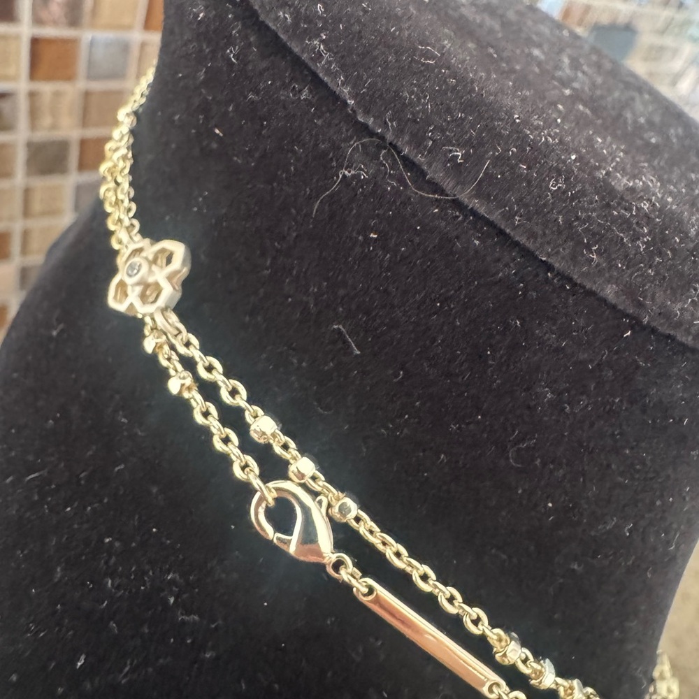 Kendra Scott Gold Chain Necklace with Floral Accents new without tags - Picture 7 of 11